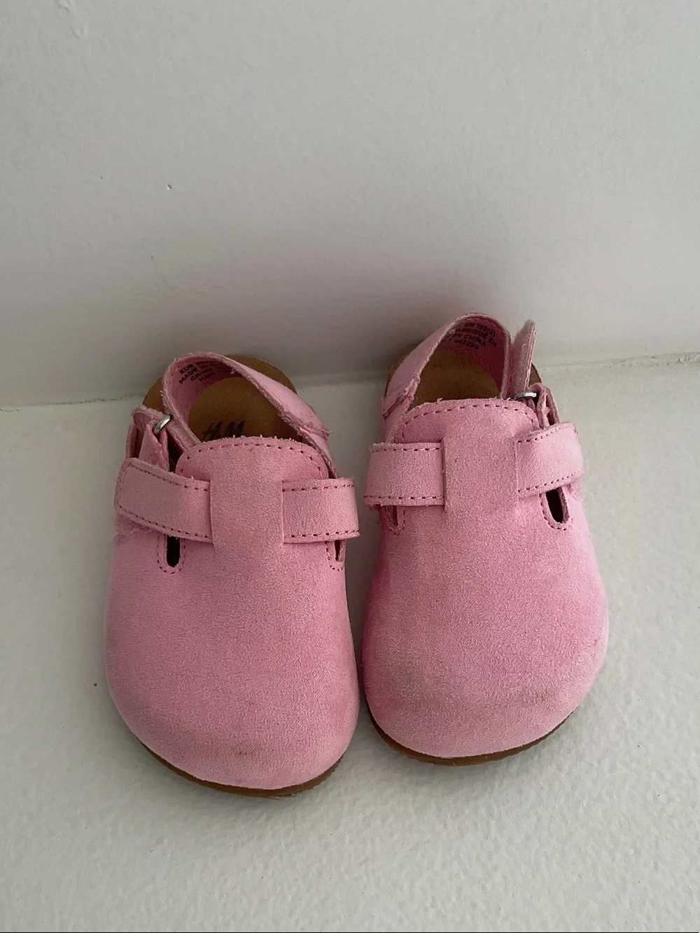 H&M Pink Suede Baby Mary Jane Walkers